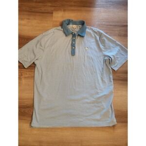 Masters Mens Golf Stretch Polo 100% Cotton-2XL-Blue And White Pin Stripes